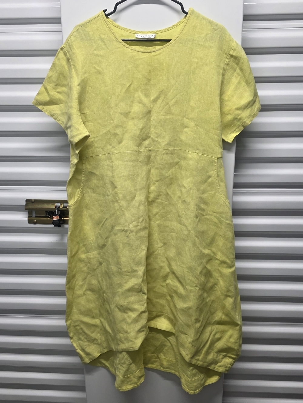 Bryn Walker Linen Dress Made In USA High Low Cut Lightweight Quiet Luxury